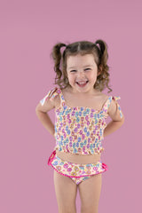 RAY OF SUNSHINE DREAM SMOCKED TANKINI TWO PIECE SWIM SUIT