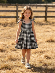 Mommy & Me Plaid Girl Smocked Ruffle Dress