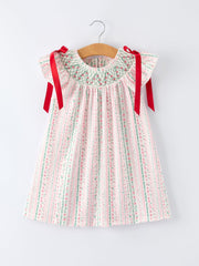 Pink Spring Floral Smocked Girl Dress