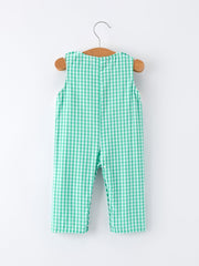 Pickle Ball Embroidered Smocked Green Baby Boys Romper