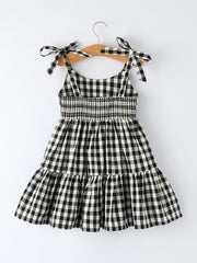 Mommy & Me Plaid Girl Smocked Ruffle Dress