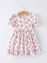 Ocean Print Girl Ruffle Dress