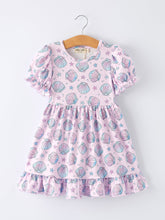 Seashell Print Girl Ruffle Dress