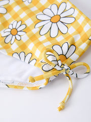 Summer Daisy Plaid Girls Two Piece Swim Set