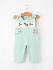 Western Horse Embroidery Boys Jonjon Sleeveless Romper