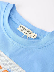 Summer Whale Embroidery Boys Set T Shirt Plaid Shorts Outfit