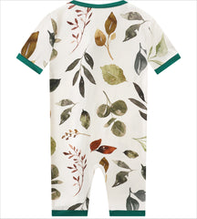 Posh TOT Falling Leaves Bamboo Shorty Romper