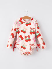 Strawberry Cherry Girls One-piece Swimsuit