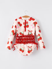 Strawberry Cherry Girls One-piece Swimsuit