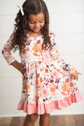 Coral Floral Dress