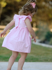 Pink Smocked Church Christ Bishop Christening Dress