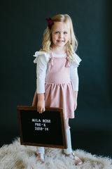 Vintage Pink Faux Suede Pinafore