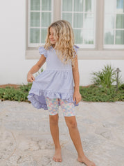 Periwinkle Check Hi-Lo Short Set