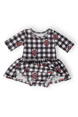 Texas Tech Plaid Raider Red 3/4 Sleeve Twirl Bodysuit