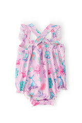 Under the Sea Ruffle Cross Back Romper