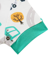 Posh TOT Road Work Print Bamboo Shorty Romper