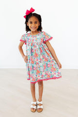 Preppy Petals Pom Pom Dress