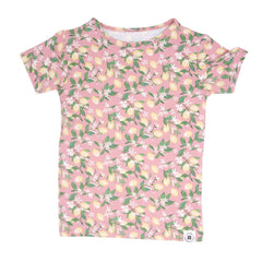 Pink Lemon Floral Print Summer Pajama Set