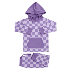 Purple Haze Checker Hooded Jogger Set