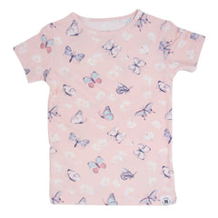 Pink Butterfly Daisy Bamboo Summer Pajama Set