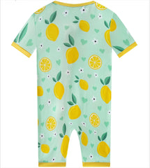 Posh TOT Lemon Squeeze Bamboo Shorty Romper