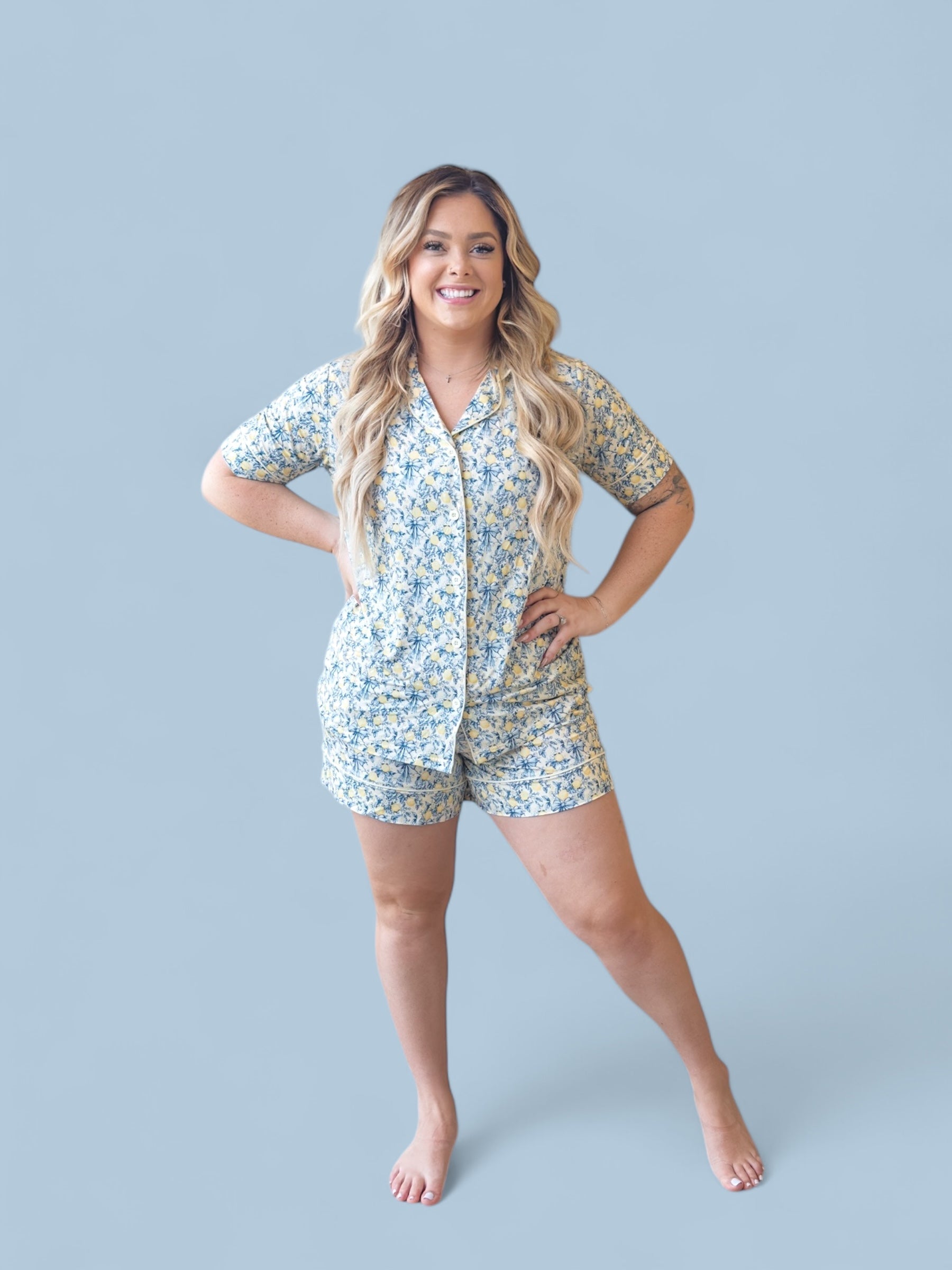 VINTAGE CITRUS TOILE WOMEN'S DREAM SHORT SET