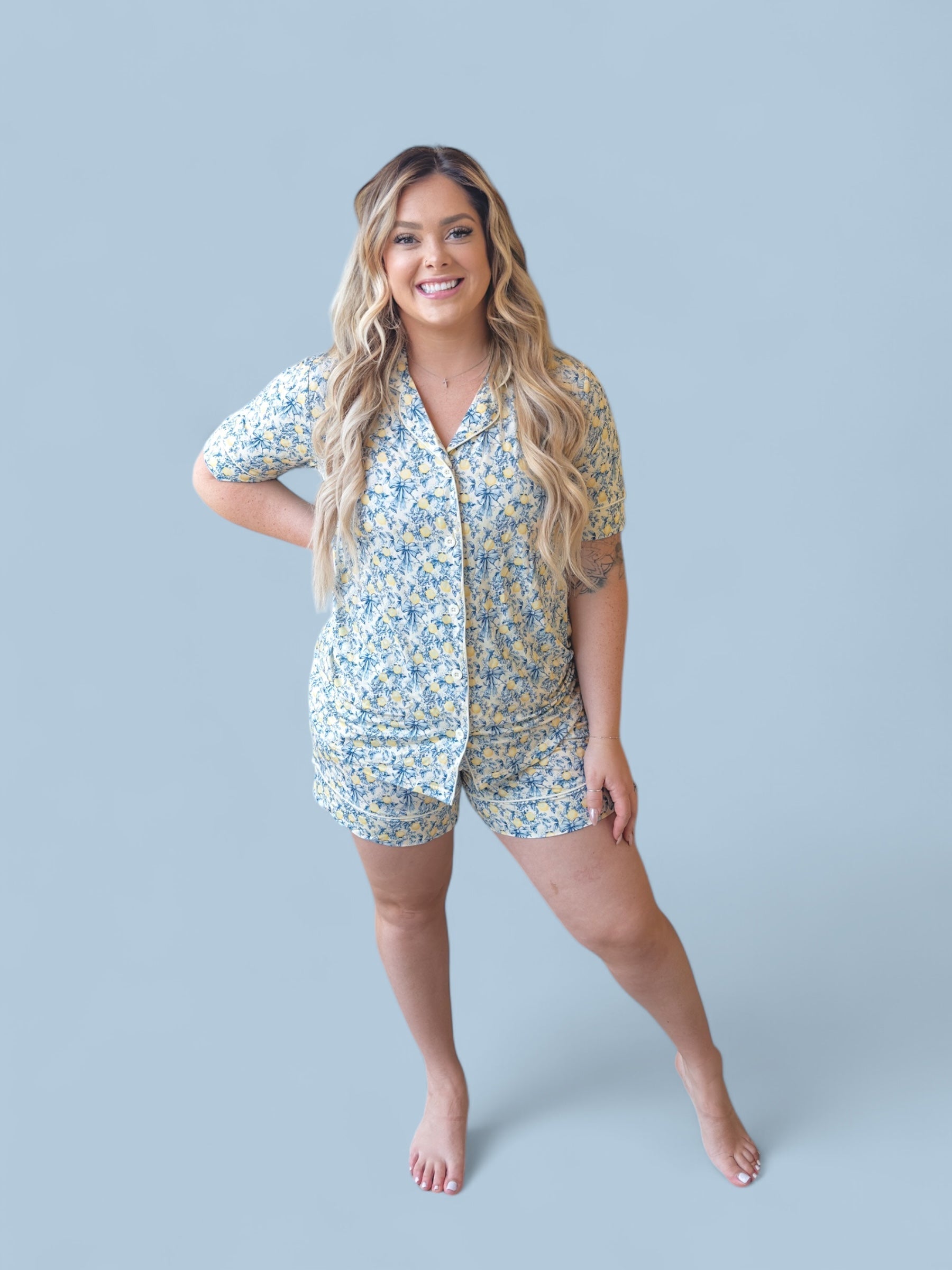 VINTAGE CITRUS TOILE WOMEN'S DREAM SHORT SET