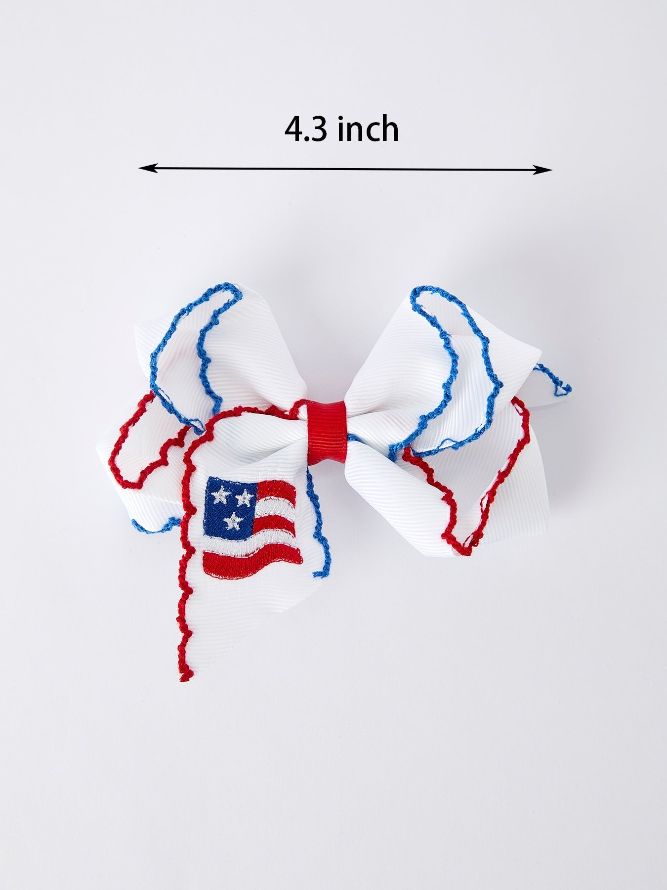 Stars & Stripes Flag Hair Bow – Toddler Girls July 4th Hair Accessory