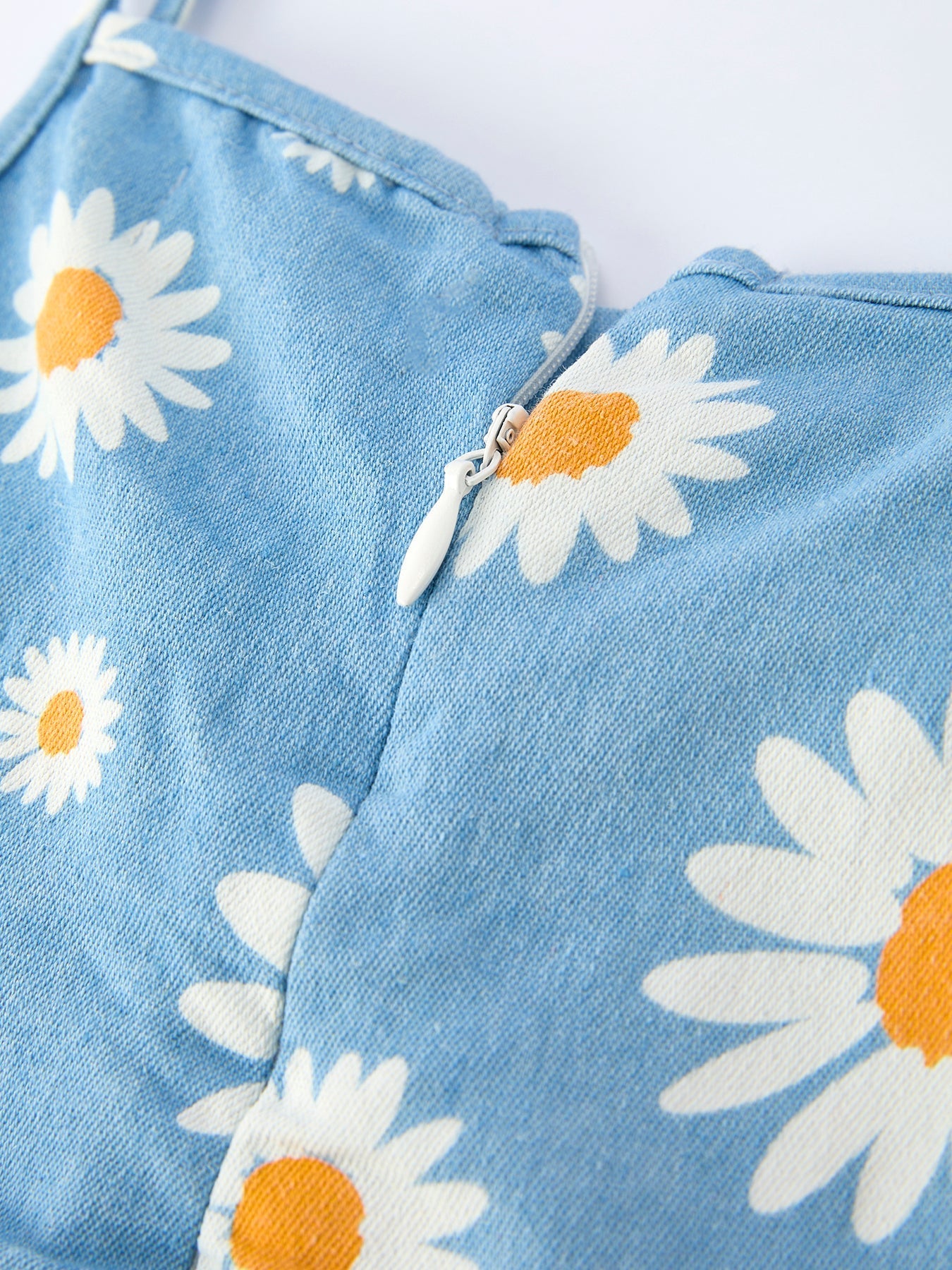 Spring Daisy Girls' Blue Denim Dress