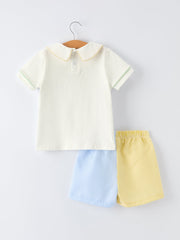 PREORDER "Jesus Loves Me "Embroidered Toddler Boys'Set
