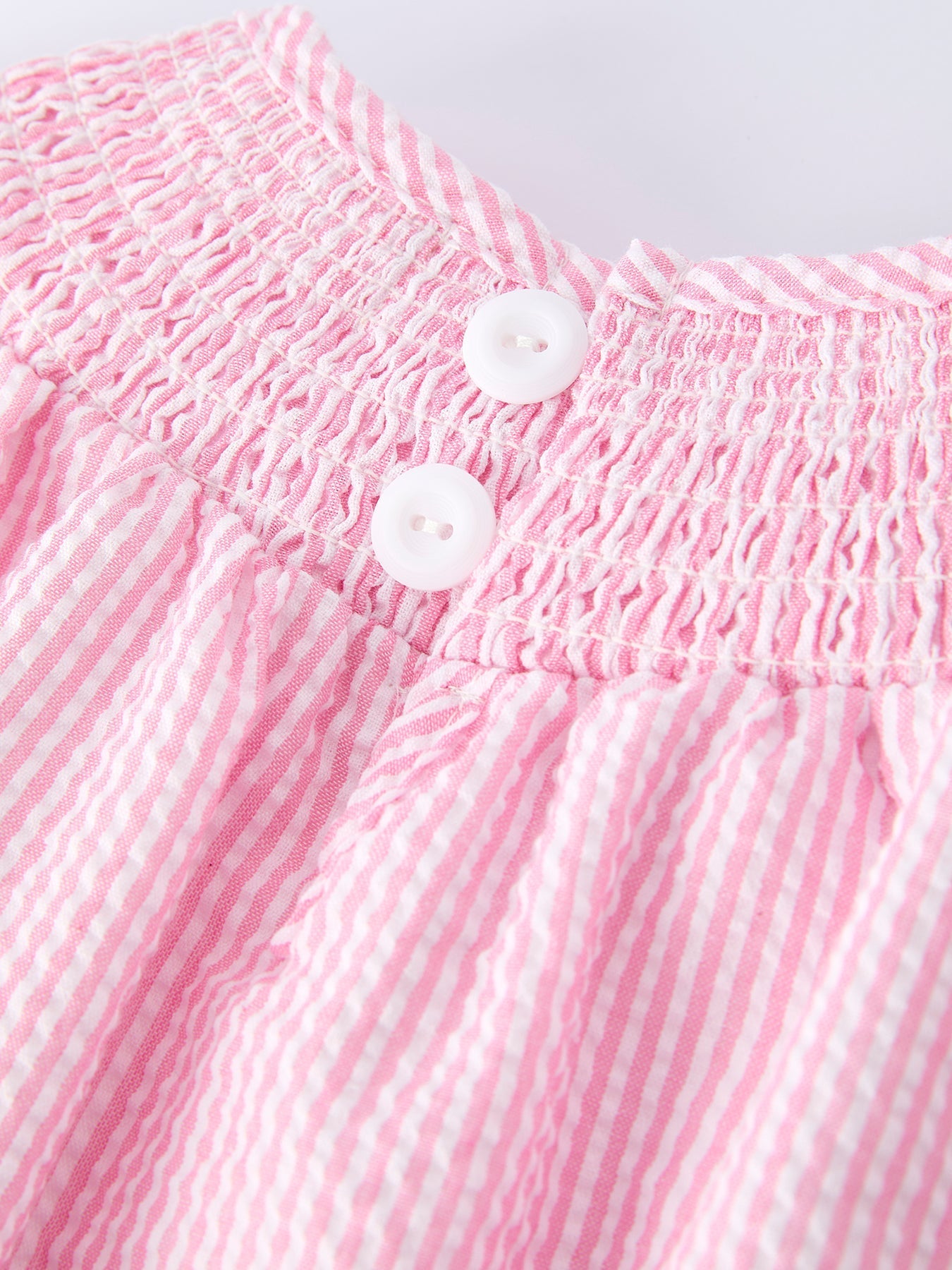 Strawberry Smocked Girl Romper Bow Ruffle
