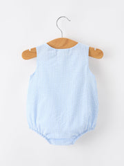 Summer Whale Embroidery Baby Boys Jonjon Stripe Romper