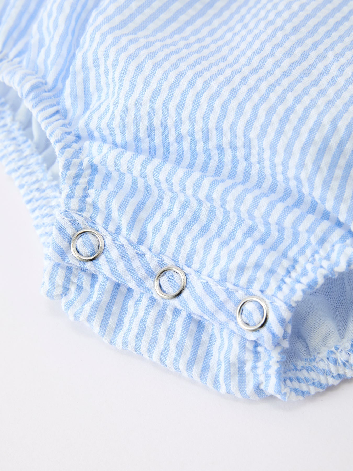 Summer Whale Embroidery Baby Boys Jonjon Stripe Romper