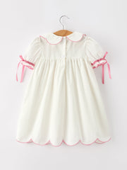 Pink Cross Bishop Christening Girls Dress