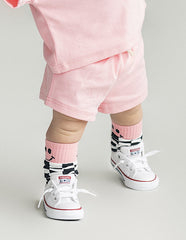 Smiley Shorts Set | Pink Peach