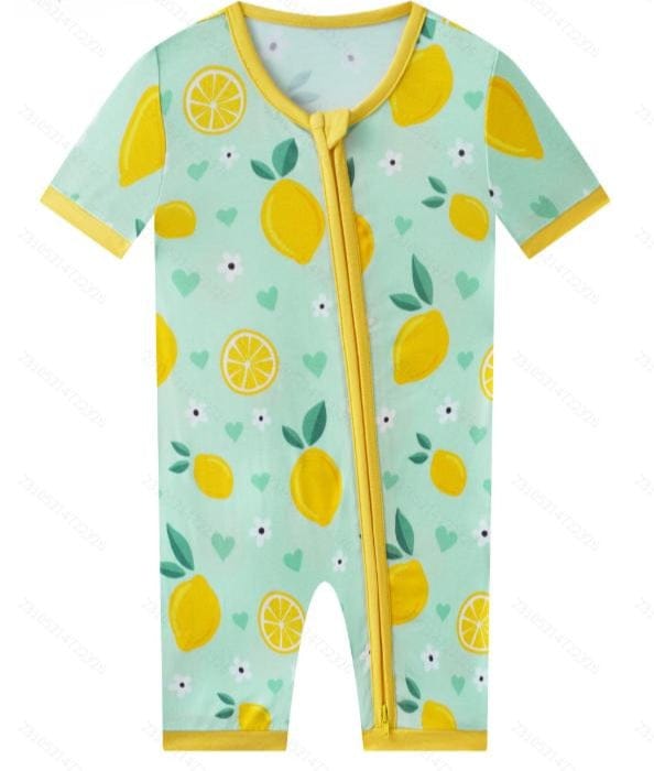 Posh TOT Lemon Squeeze Bamboo Shorty Romper