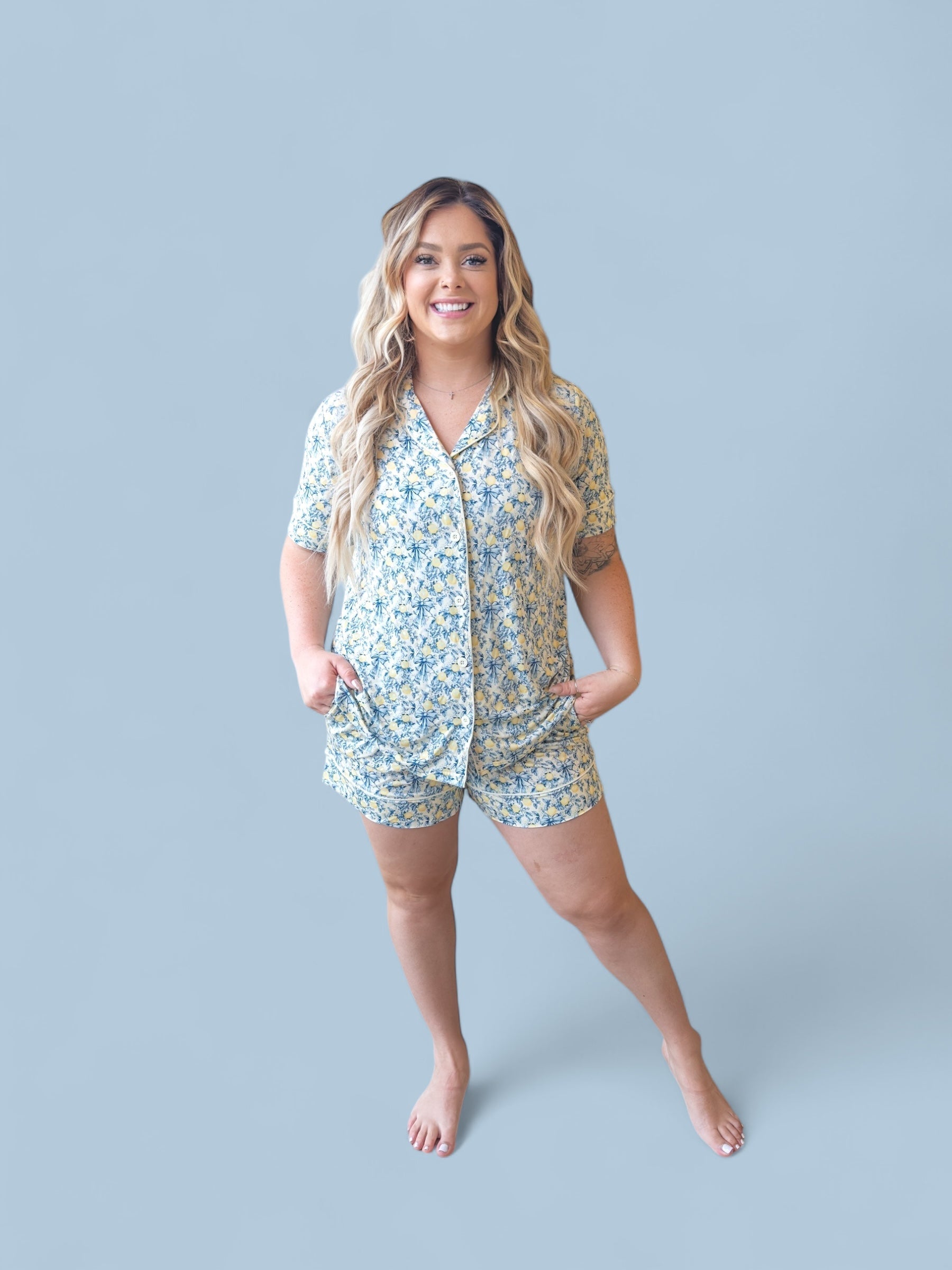 VINTAGE CITRUS TOILE WOMEN'S DREAM SHORT SET