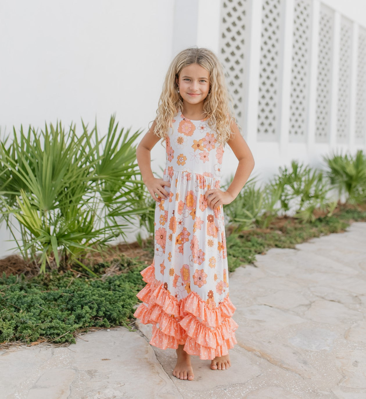 3 Tiered Terra Cotta Ruffles Dress