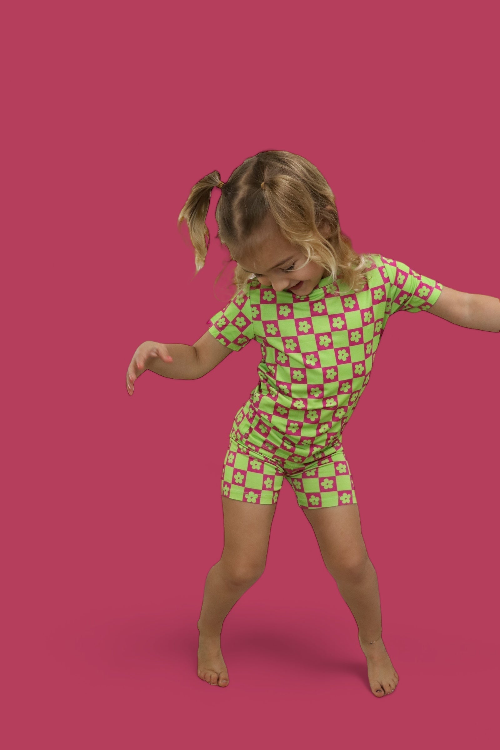WILD DAISY CHECKERS DREAM SHORT SET