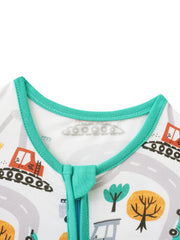 Posh TOT Road Work Print Bamboo Shorty Romper