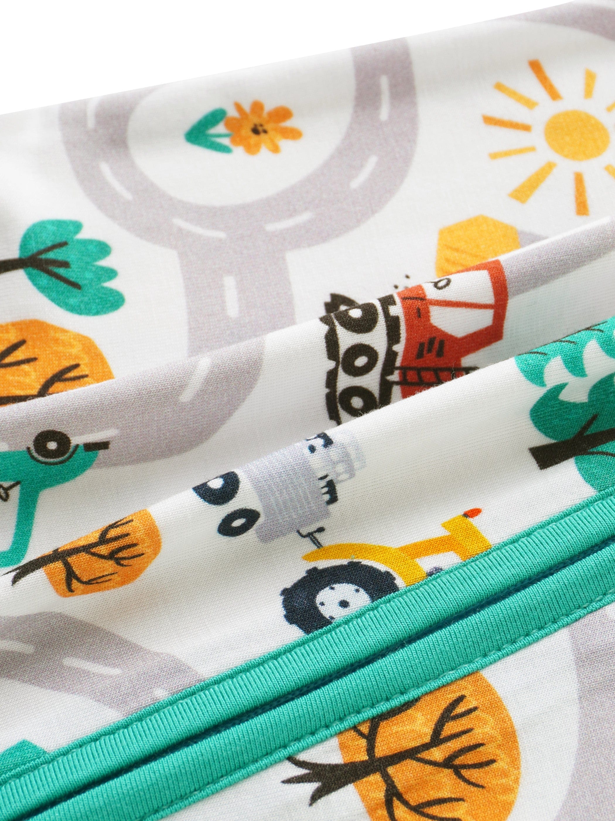Posh TOT Road Work Print Bamboo Shorty Romper