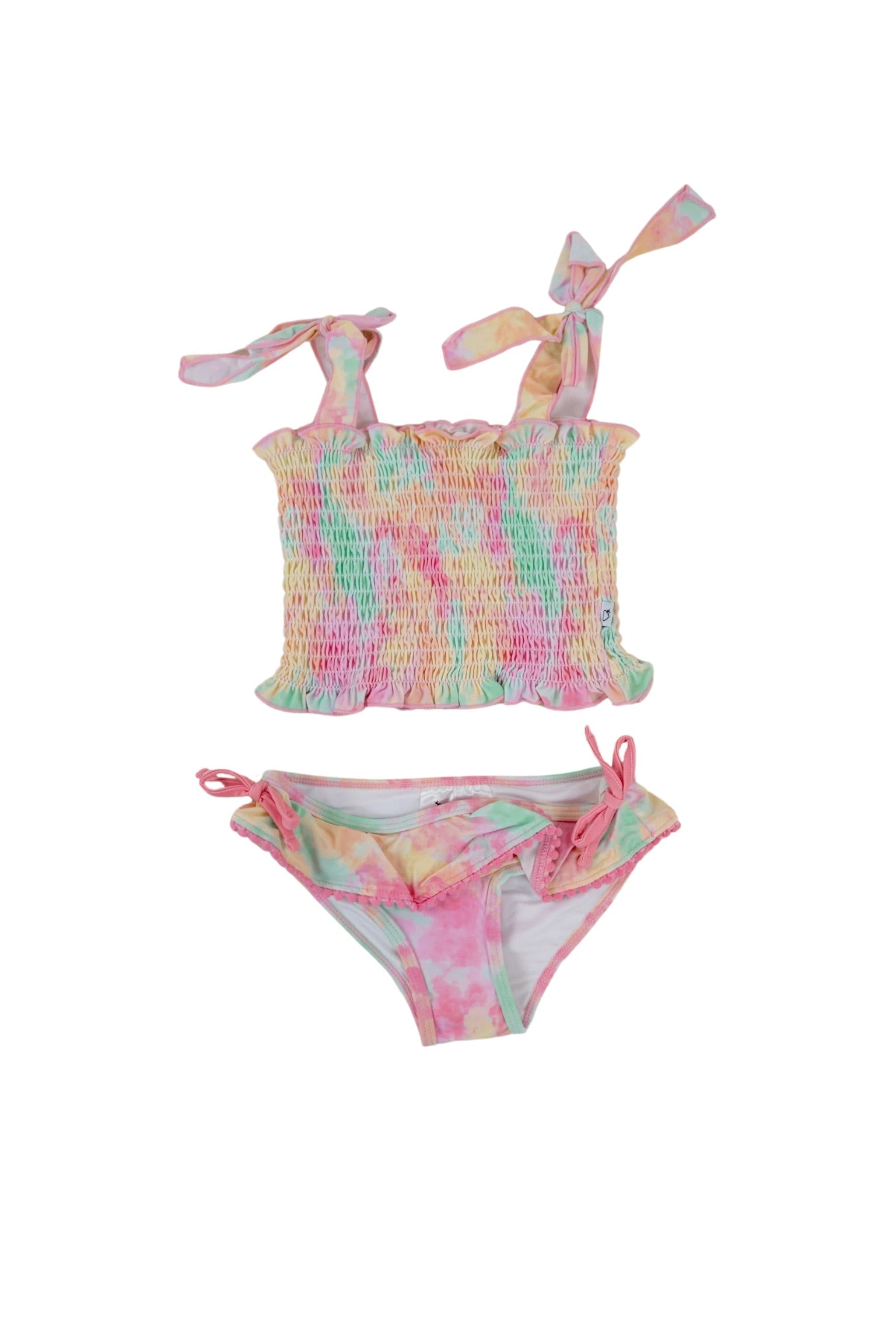 RAINBOW CLOUDS DREAM SMOCKED TANKINI TWO PIECE SWIM SUIT