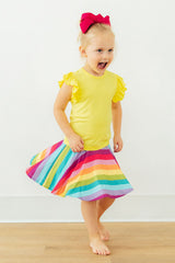 Yellow S/S Ruffle Tee