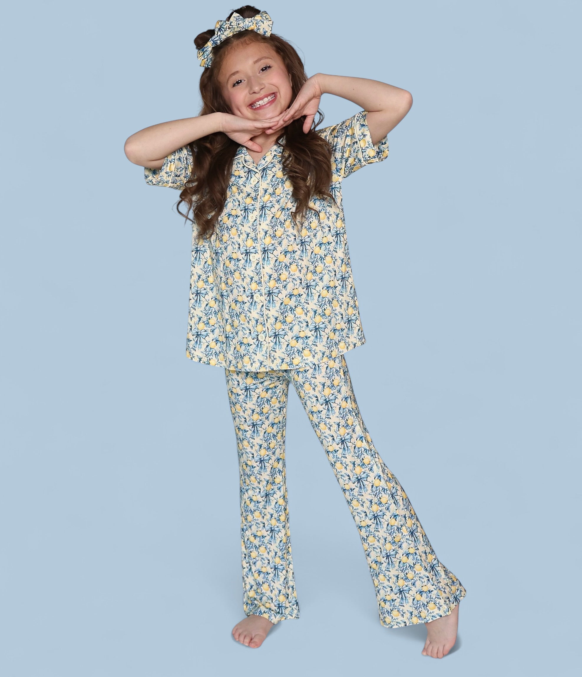 VINTAGE CITRUS TOILE DREAM GIRL'S FLARE SET