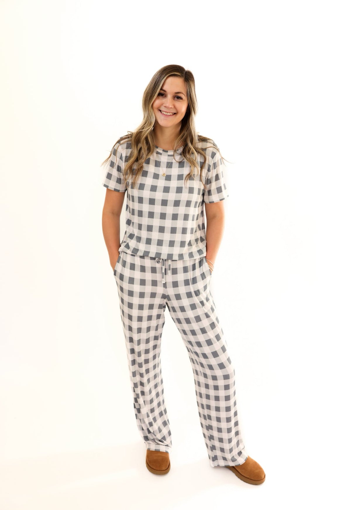 SLATE GINGHAM | ADULT SET