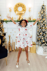 Mistletoe Magic 3/4 Sleeve Pocket Twirl Dress