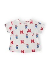 Nebraska White Herbie Husker Ruffle Pocket Tee