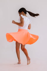 Neon Coral Twirl Skort