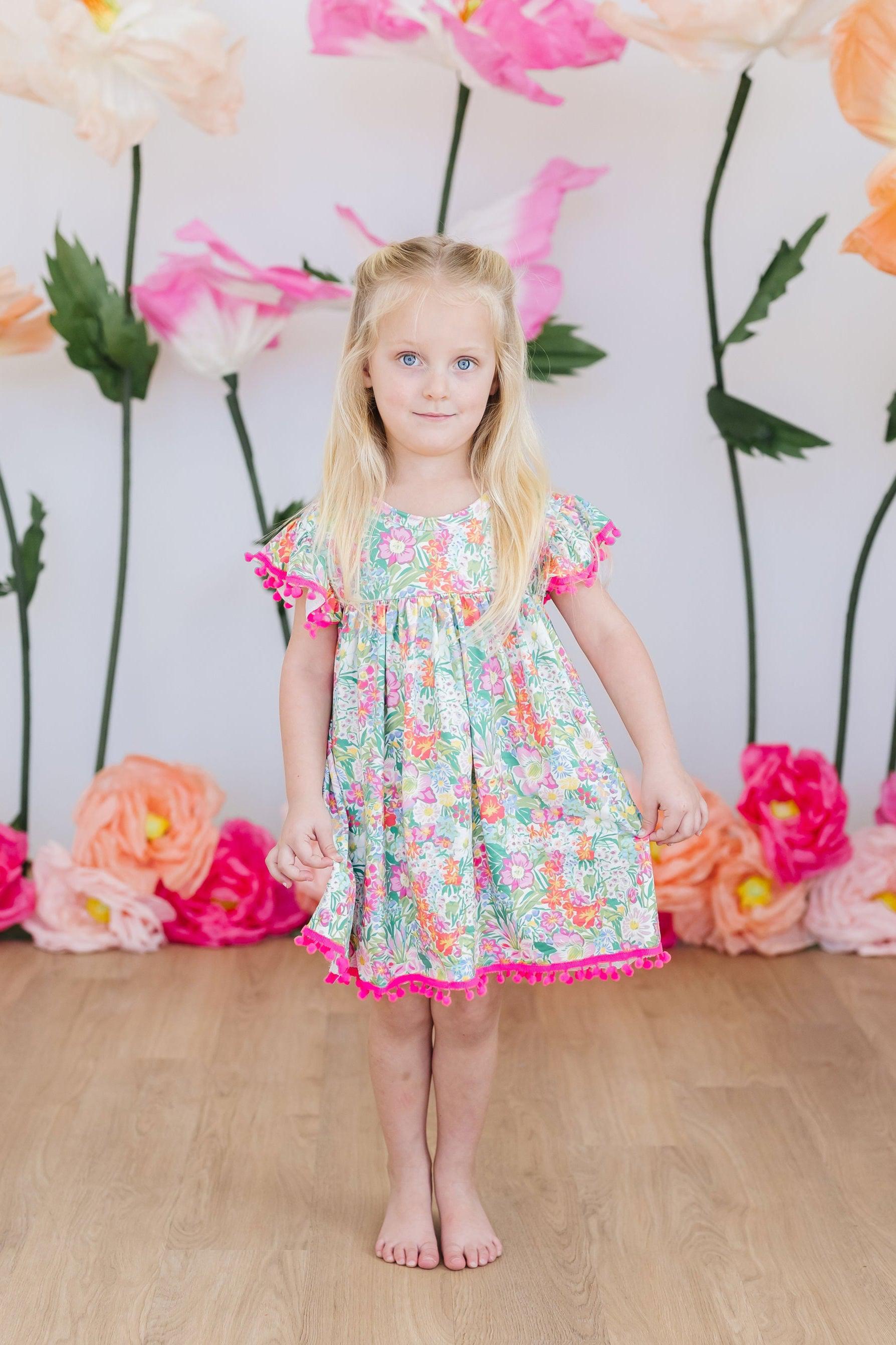 Preppy Petals Pom Pom Dress
