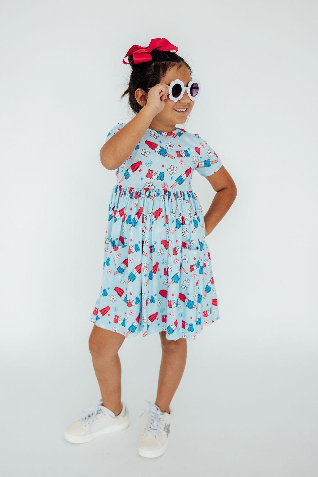 Proudly Patriotic S/S Pocket Twirl Dress